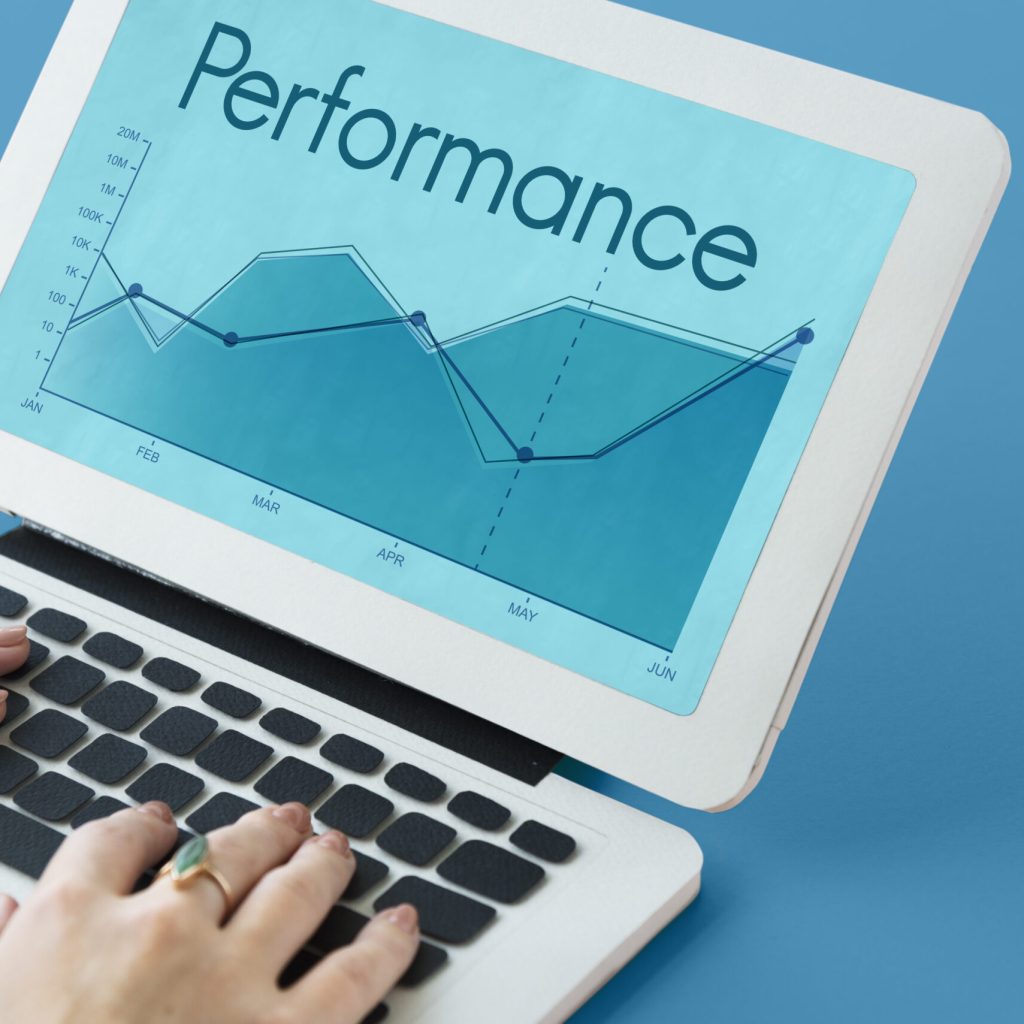 Corporate business line graph report